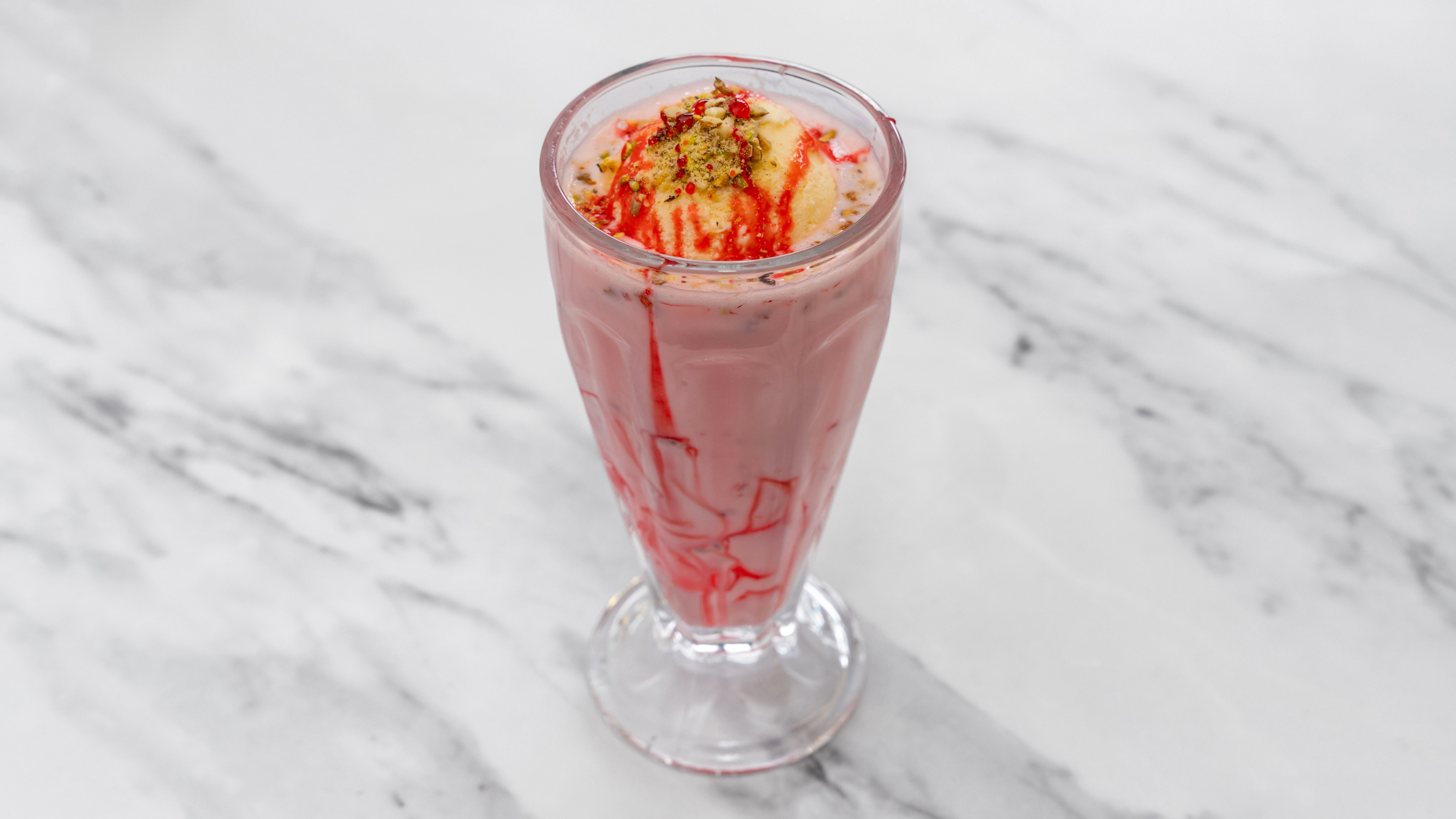 Strawberry Falooda with Ice Cream